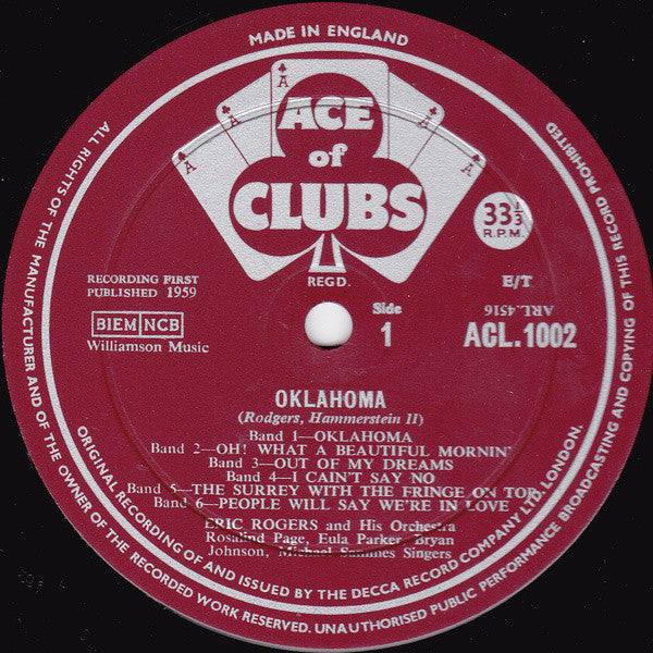 Eric Rogers Chorale And Orchestra : Oklahoma / Carousel (LP, Mono)