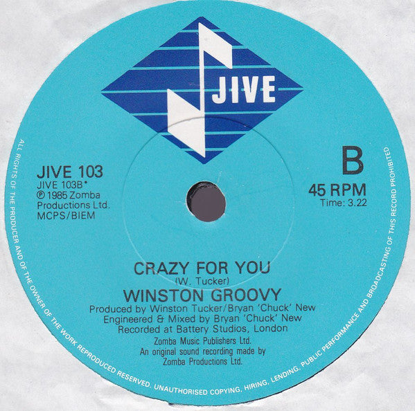 Winston Groovy : Rock Me Tonight (For Old Times Sake) (7")