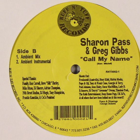 Sharon Pass & Greg Gibbs : Call My Name (12")
