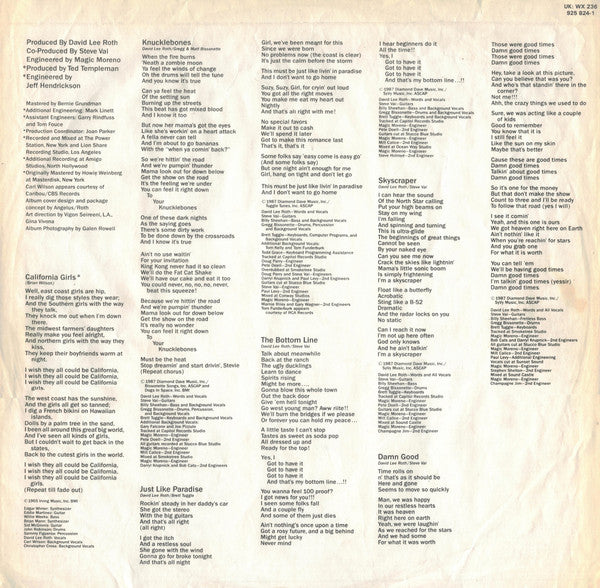 David Lee Roth : Skyscraper (LP, Album)