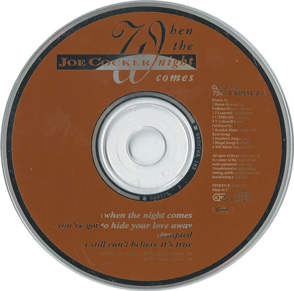 Joe Cocker : When The Night Comes (CD, Single)