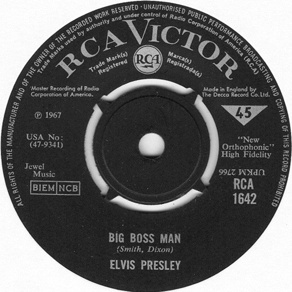 Elvis Presley : Big Boss Man (7", Single)