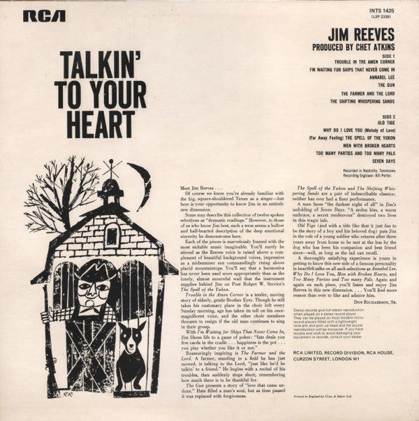 Jim Reeves : Talkin' To Your Heart (LP, Album)