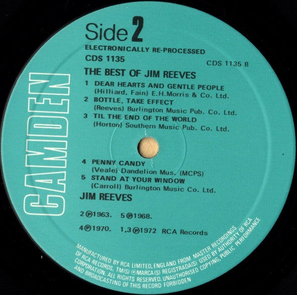 Jim Reeves : The Best Of Jim Reeves Vol. 1 (LP, Comp)