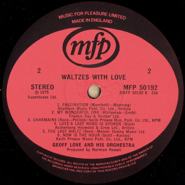 Geoff Love & His Orchestra : Waltzes With Love (LP)