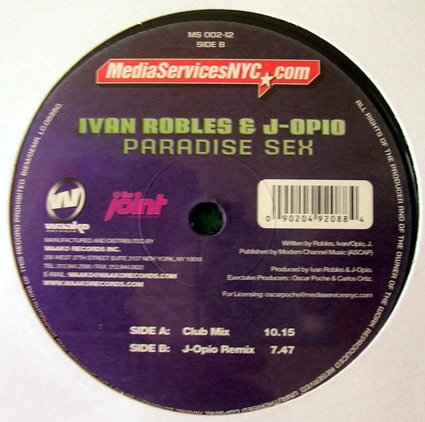 Ivan Robles & J-Opio : Paradise Sex (12")