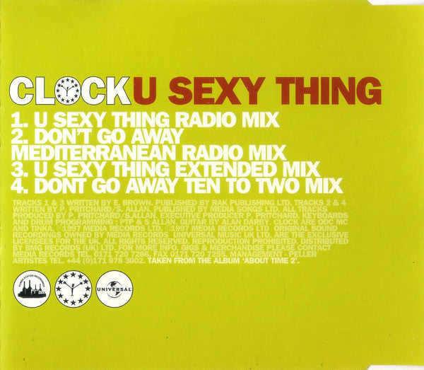 Clock : U Sexy Thing (CD, Single, CD1)