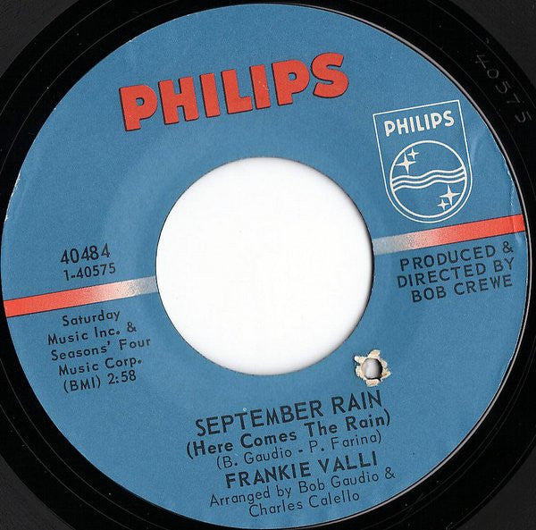 Frankie Valli : I Make A Fool Of Myself / September Rain (Here Comes The Rain) (7", Single, Styrene)
