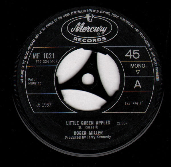 Roger Miller : Little Green Apples (7", Single, Mono, Lar)