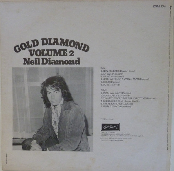 Neil Diamond : Gold Diamond Volume 2 (LP, Comp)