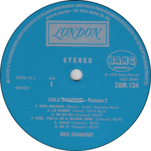 Neil Diamond : Gold Diamond Volume 2 (LP, Comp)