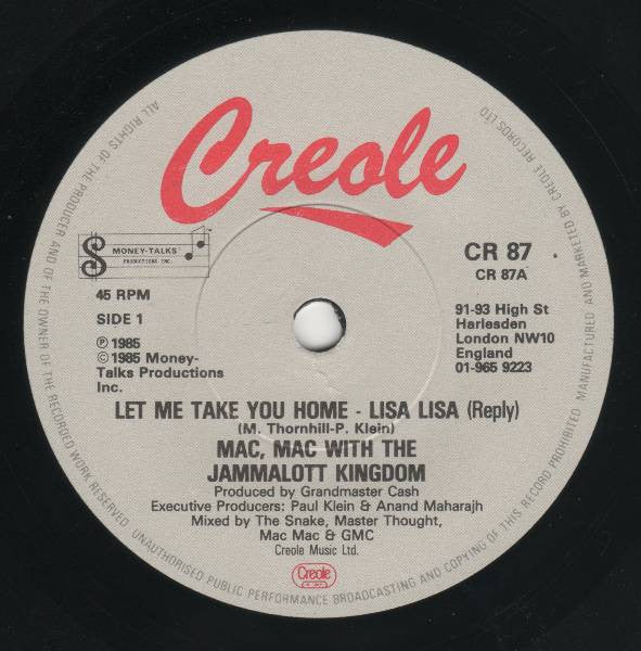 Mac Mac With The Jammalott Kingdom : Let Me Take You Home - Lisa Lisa (7")