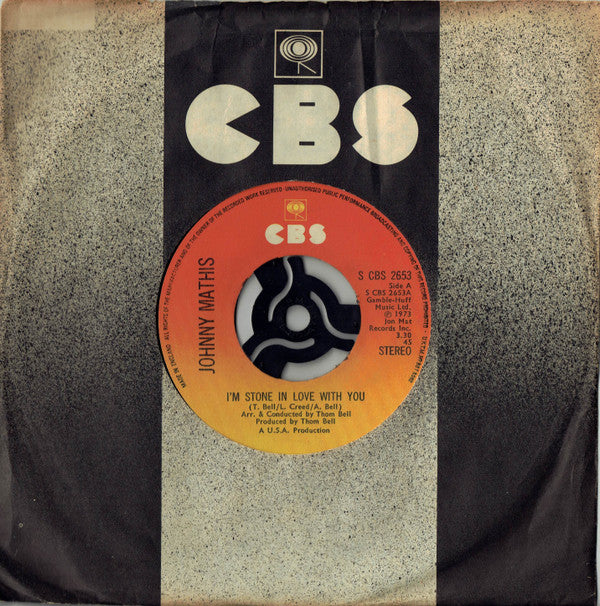 Johnny Mathis : I'm Stone In Love With You (7", Single, Sol)