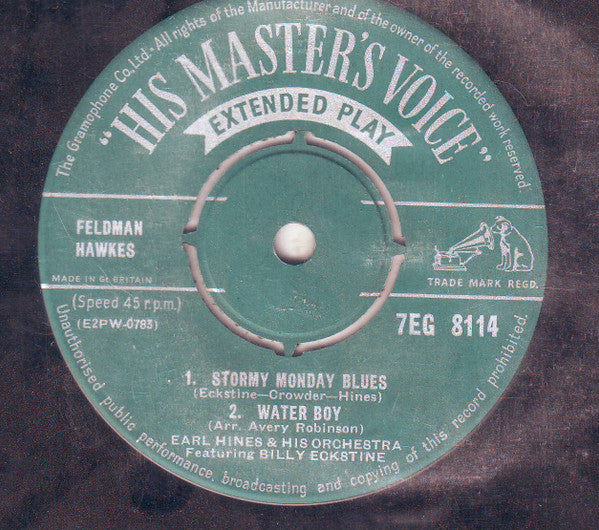Earl Hines And His Orchestra featuring Billy Eckstine : Earl And Billy (7", EP)