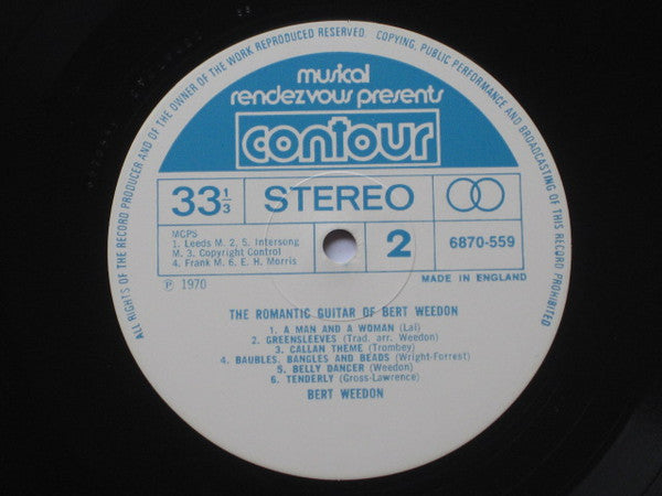 Bert Weedon : The Romantic Guitar Of Bert Weedon (LP)
