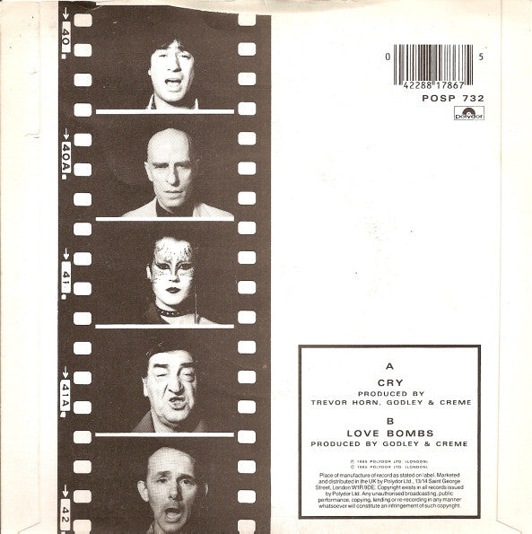 Godley & Creme : Cry (7", Single, Bla)