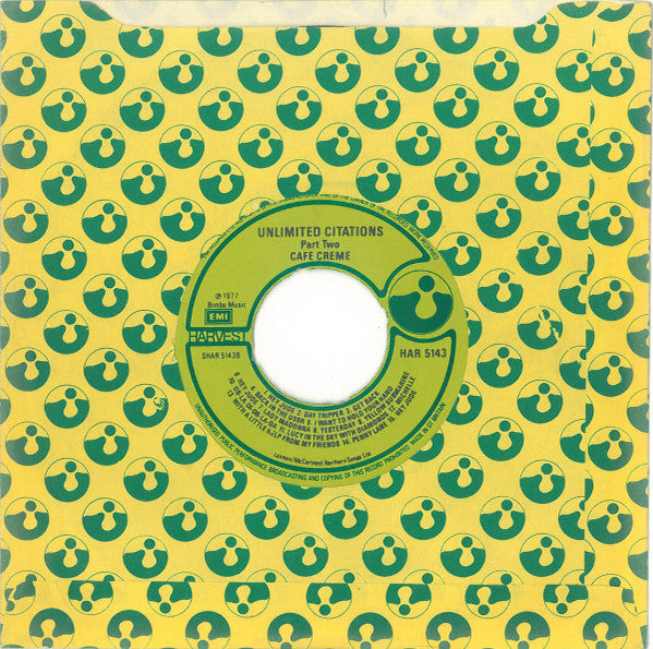 Café Crème : Unlimited Citations (7", Single)