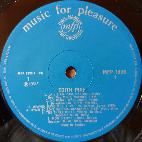 Edith Piaf : Edith Piaf (LP, Comp)