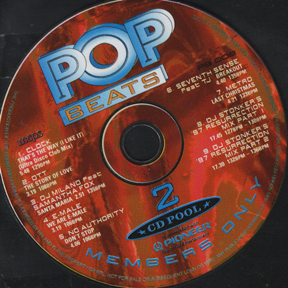 Various : Pop Beats Volume 2 (CD, Comp, P/Mixed, Promo)
