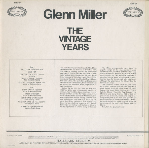 Glenn Miller : The Vintage Years (LP, Comp)