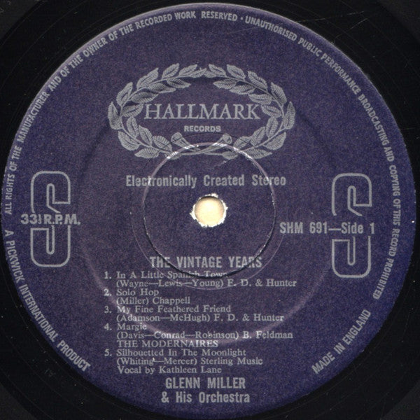 Glenn Miller : The Vintage Years (LP, Comp)