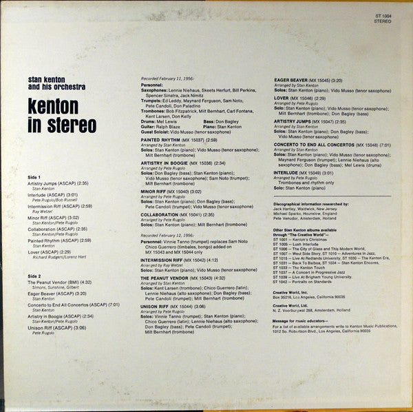 Stan Kenton : Kenton In Stereo (LP, Album)