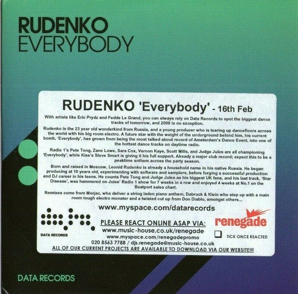 Leonid Rudenko : Everybody (CD, Promo, Car)