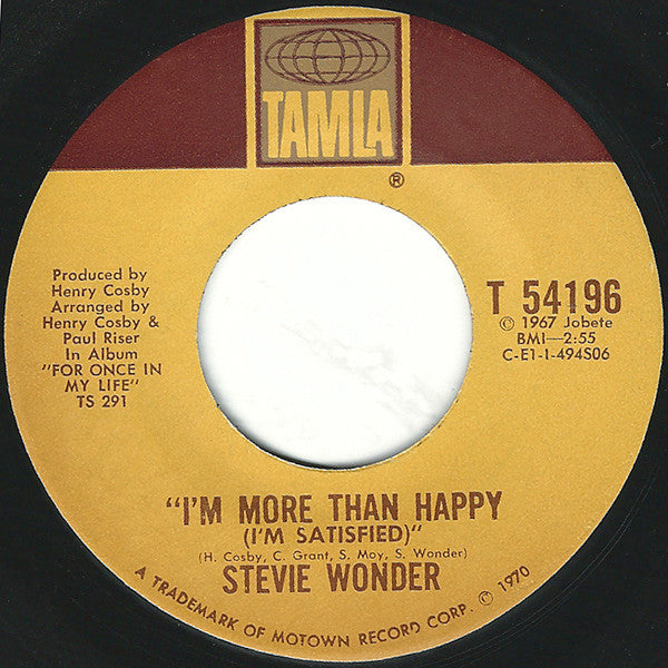 Stevie Wonder : Signed, Sealed, Delivered I'm Yours / I'm More Than Happy (7", Single)