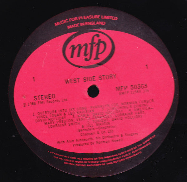 David Holliday • Jill Martin & The Alyn Ainsworth Orchestra : West Side Story (LP, Album, RE)