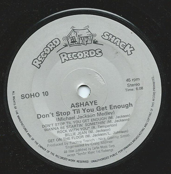 Ashaye : Don't Stop Till You Get Enough (Michael Jackson Medley) (7", Single)