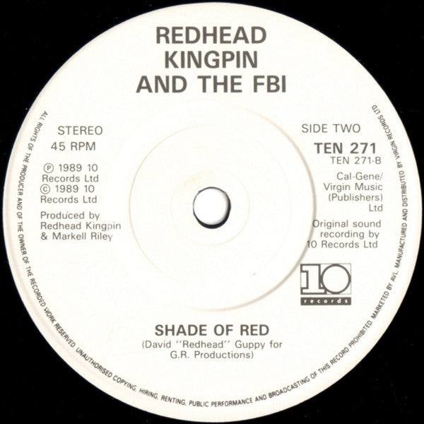 Redhead Kingpin And The FBI : Do The Right Thing (7", Single, Whi)