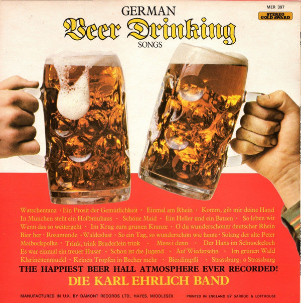 Die Karl Ehrlich Band : German Beer Drinking Songs (LP, Album)