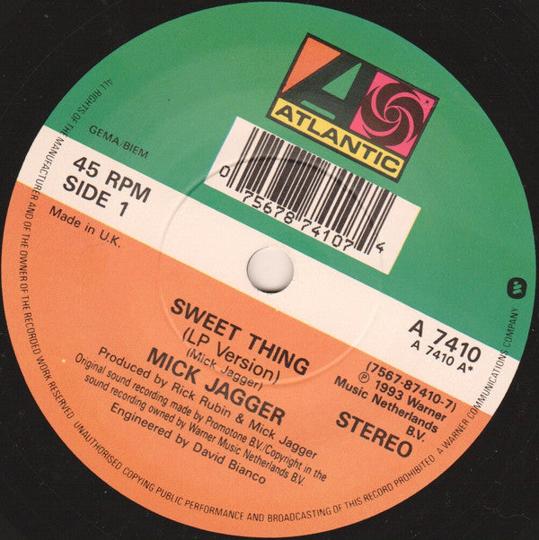 Mick Jagger : Sweet Thing (7", Single)