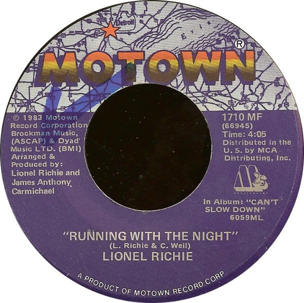 Lionel Richie : Running With The Night (7")