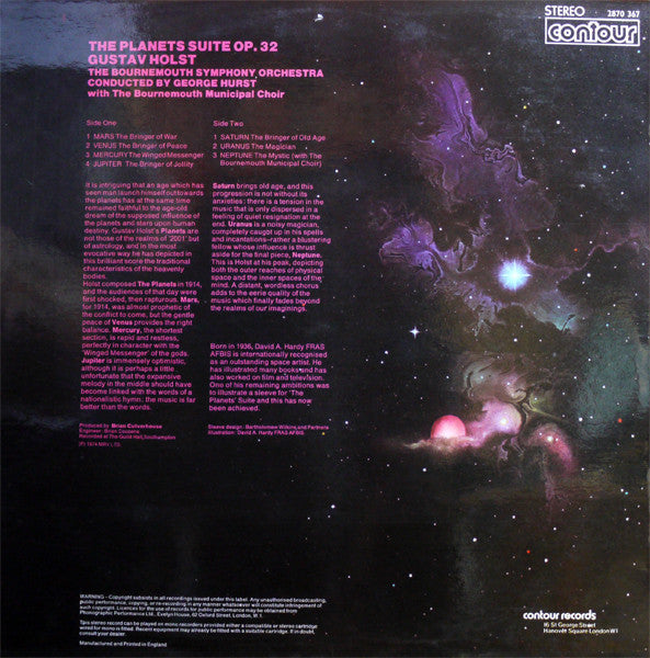 Gustav Holst, Bournemouth Symphony Orchestra Conducted By George Hurst : The Planets Suite, Op. 32 (LP)