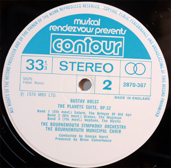 Gustav Holst, Bournemouth Symphony Orchestra Conducted By George Hurst : The Planets Suite, Op. 32 (LP)