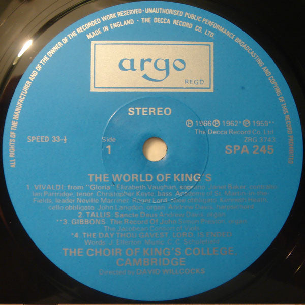 The King's College Choir Of Cambridge Directed By David Willcocks : The World Of King's (LP, Comp)
