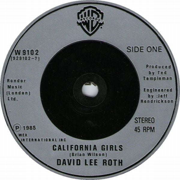 David Lee Roth : California Girls (7", Single, Sil)