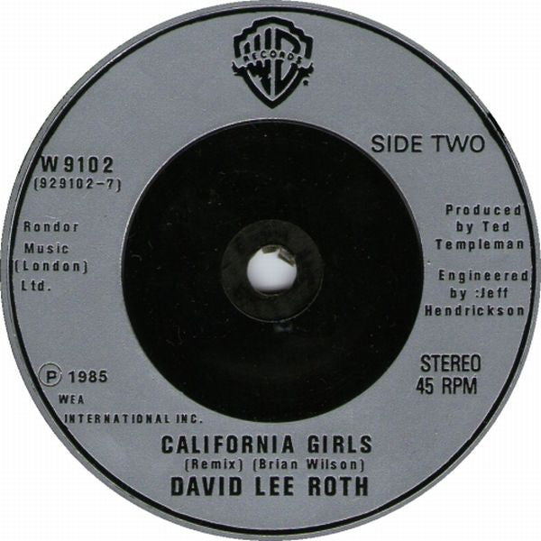 David Lee Roth : California Girls (7", Single, Sil)