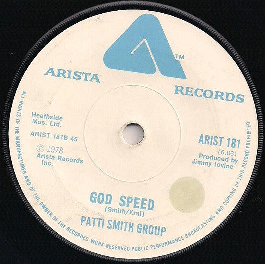 Patti Smith Group : Because The Night (7", Single, Pap)