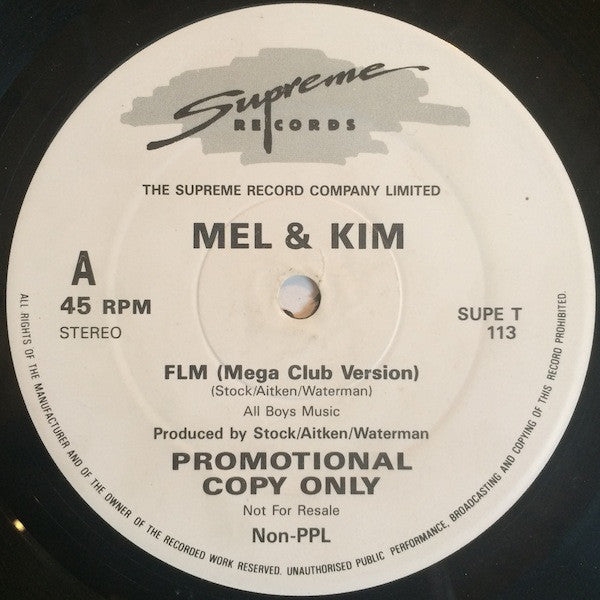Mel & Kim : FLM (12", Promo)