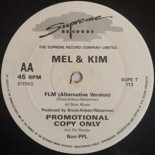 Mel & Kim : FLM (12", Promo)