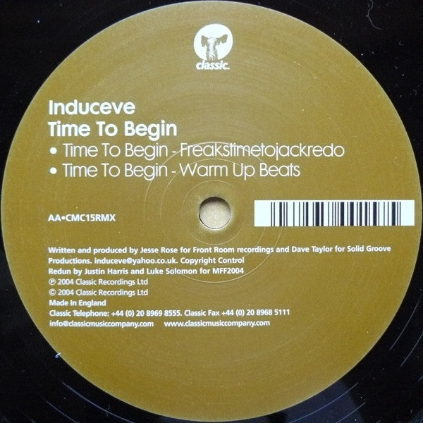 Induceve : Time To Begin (Remixes) (12")