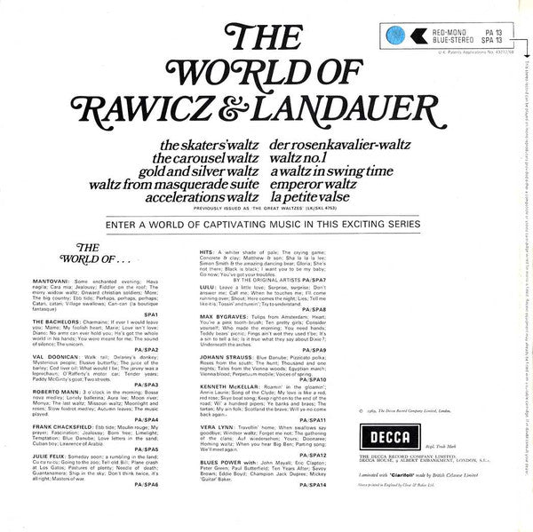 Rawicz & Landauer : The World Of Rawicz & Landauer (LP, RE)