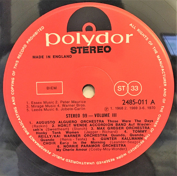 Various : Stereo 99 Volume Three (LP, Comp)