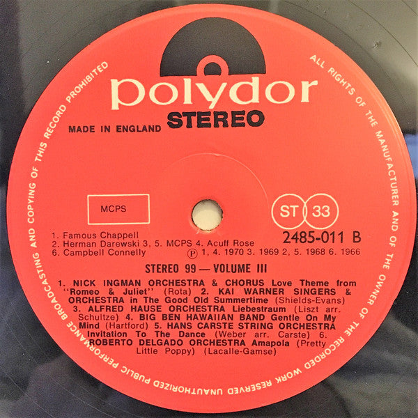 Various : Stereo 99 Volume Three (LP, Comp)
