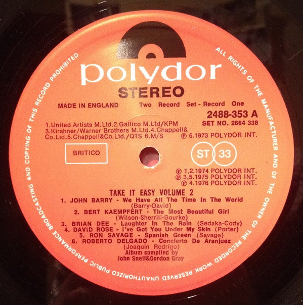 Various : Take It Easy Vol. II (2xLP, Comp)