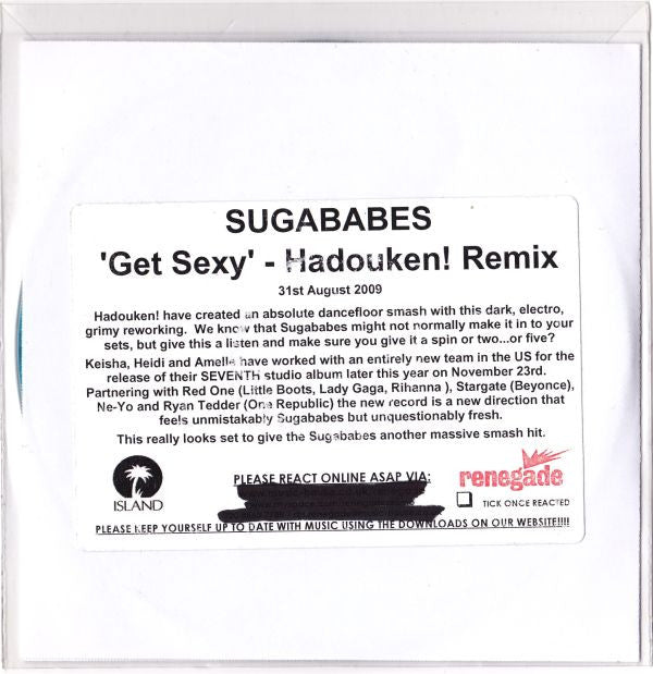 Sugababes : Get Sexy (CDr, Single, Promo)