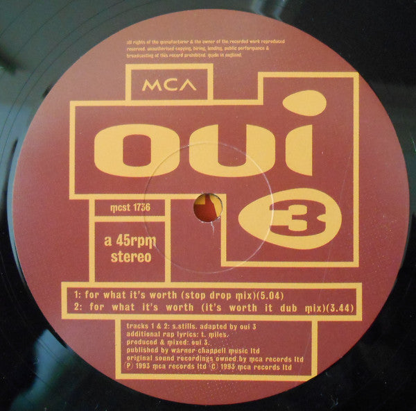 Oui 3 : For What It's Worth (12", Single)