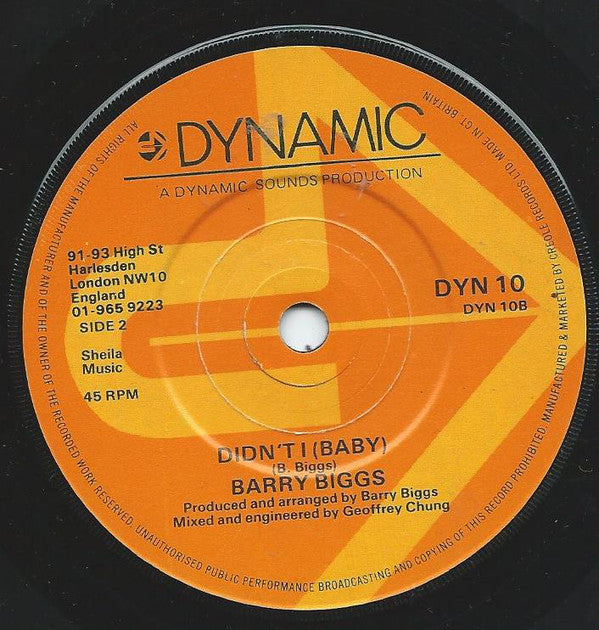 Barry Biggs : Wide Awake In A Dream (7", Single)
